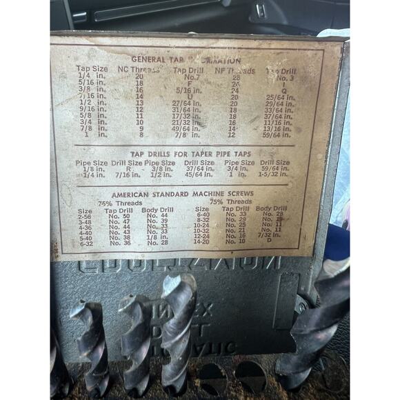 Vintage Craftsman Automatic Drill Index Box With 9 Bits- 1/16-3/8~Not Complete - Picture 5 of 7
